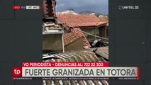 Fuerte granizada en Totora daña cultivos y techos