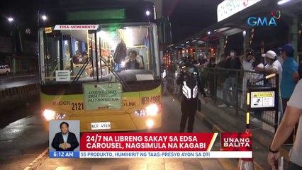 24/7 na libreng sakay sa EDSA Carousel, nagsimula na kagabi | UB