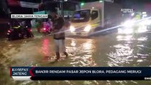 Banjir Rendam Pasar Jepon Blora, Pedagang Merugi
