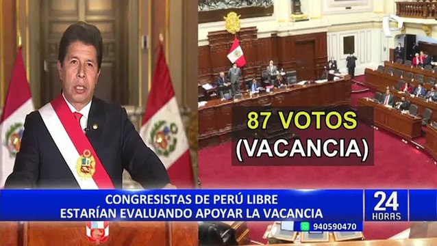 Pedro Castillo: La vacancia presidencial estaría en manos de Perú Libre
