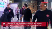 Fabrikanın bahçesinde işçinin koluna yorgun mermi isabet etti