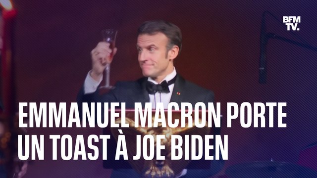 Vive l'amitié entre nos deux pays! : le toast d'Emmanuel Macron à Joe Biden à la Maison Blanche