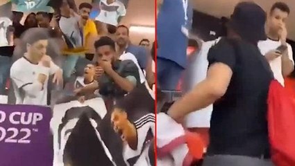 Katar'da ortalığı karıştıran Mesut Özil posteri! Almanlar tribünü birbirine kattı