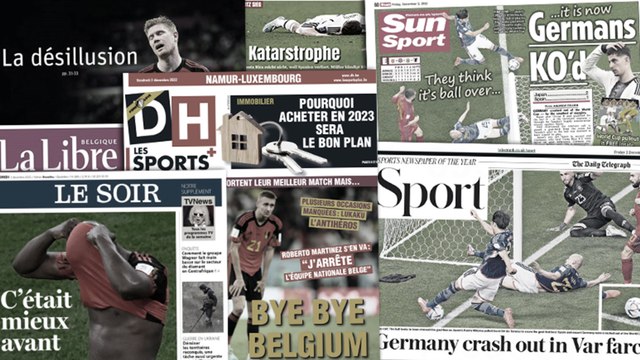 L'Europe sous le choc après l'élimination surprise de l'Allemagne, les Belges se font détruire par la presse