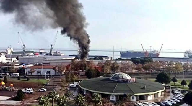 Samsun limanında yağ tankı bomba gibi patladı, facianın eşiğinden dönüldü