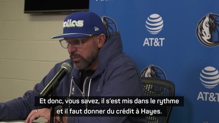 Mavericks - Kidd : "Il faut donner du crédit à Hayes"