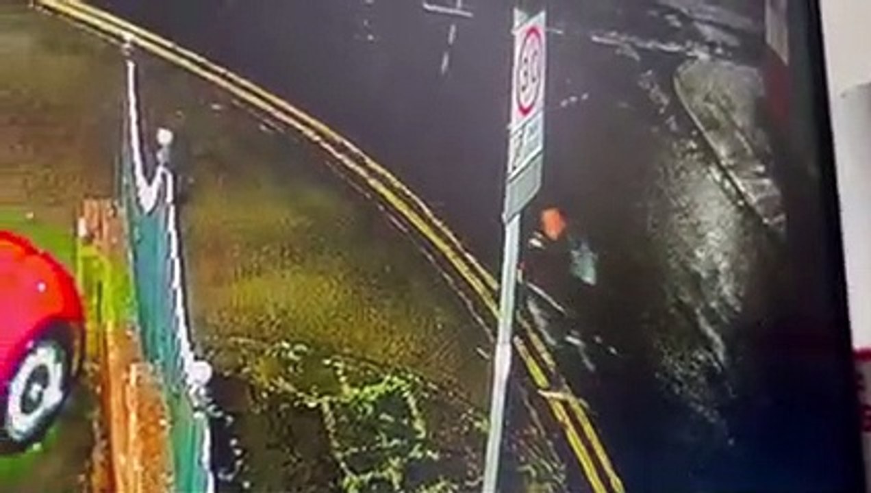 Vandal smashes a car at Brooklands Motor Company