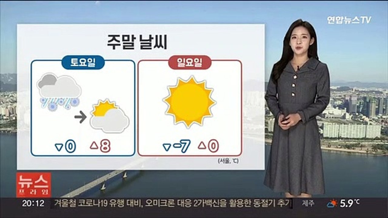 [날씨] 주말 추위 다소 누그러져…중부 눈, 남부 비