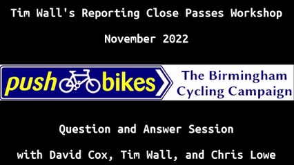 Reporting Close Passes Workshop November 2022 - Q and A
