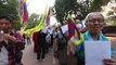 YENİ DELHİ - Hindistan'da Tibet Gençlik Kongresi'ne üye bir gruptan Çin'deki protestocularla dayanışma gösterisi