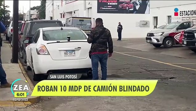Roban 10 mdp de camioneta de valores en San Luis Potosí