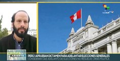 Congreso de Perú aprueba elecciones generales anticipadas
