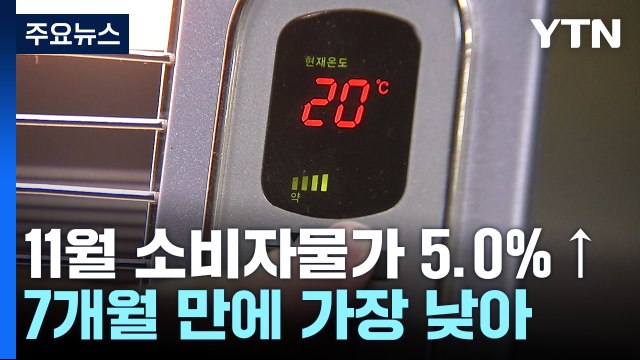 11월 소비자물가 5.0% 상승...7개월 만에 가장 낮아 / YTN