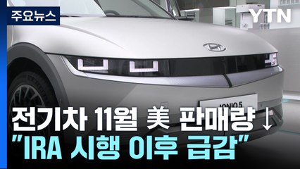 韓 전기차, 11월 미국서 2천 대도 못 팔아...IRA 타격 커 / YTN