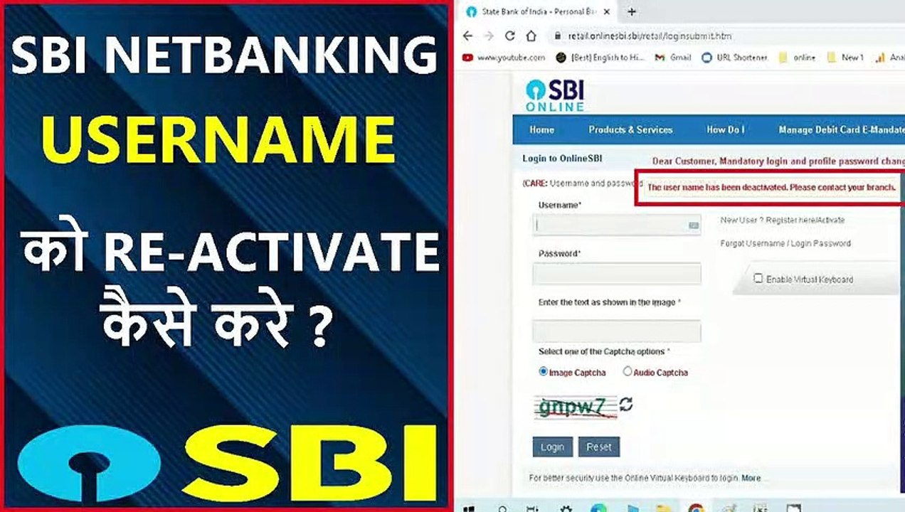 How to Reactivate  sbi netbaking