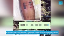 El hincha más confiado de Argentina, se hace un tatuaje por partido
