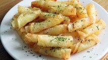 Only 3 Ingredients, Double Crispy Fried Potatoes | Potato Roll Chips, Potato Snacks