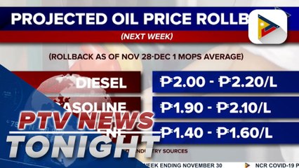 Oil price rollback seen next week