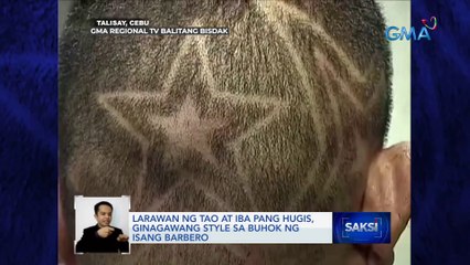 Larawan ng tao at iba pang hugis, ginagawang style sa buhok ng isang barbero | Saksi