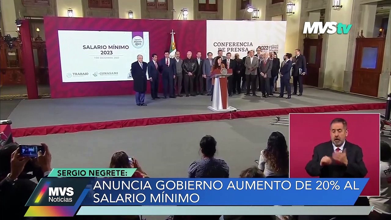 La realidad sobre el  aumento al salario mínimo del 20 % para 2023 en la opinión de Sergio Negrete MVS Noticias 2 dic 2022