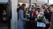 Huge crowds of well-wishers greet Kate outside Harvard University