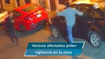 Jóvenes vandalizan autos en Centro Histórico de Zacatecas