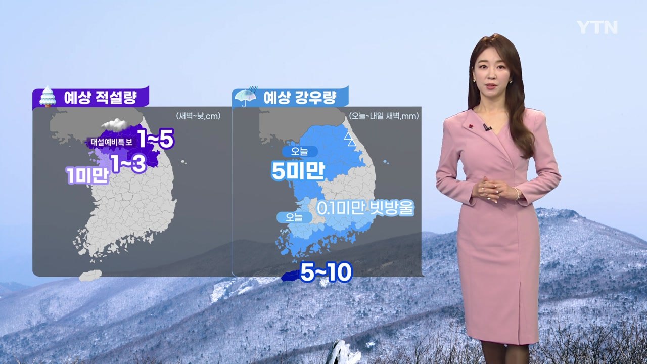 [날씨] 중부 눈·비 '한파 주춤'...내일부터 다시 강추위 / YTN