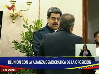 Presidente Nicolás Maduro sostiene reunión con la Alianza Democrática de la oposición venezolana