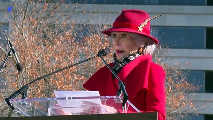 Jane Fonda calls for Biden to act on climate at Washington rally