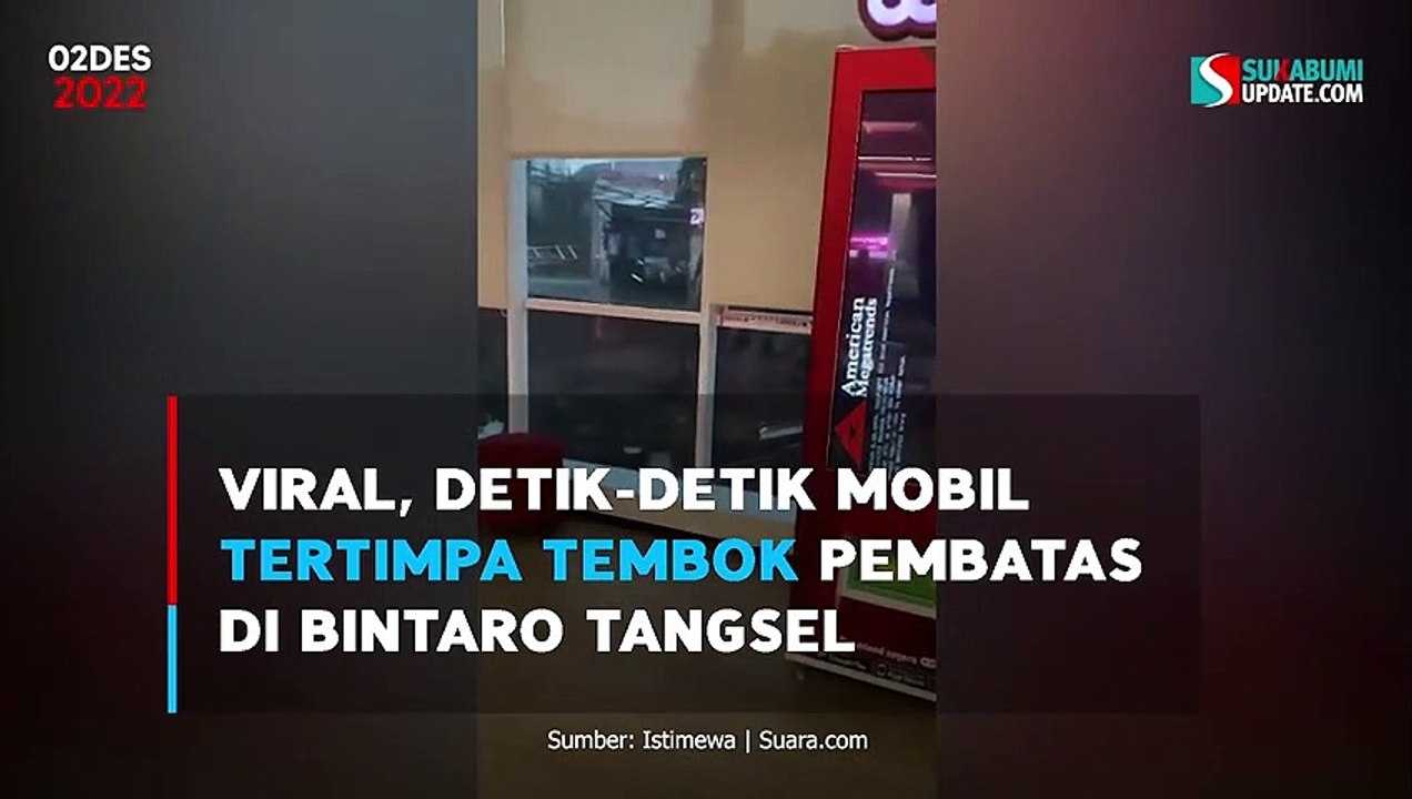 Viral, Detik-Detik Mobil Tertimpa Tembok Pembatas di Bintaro Tangsel