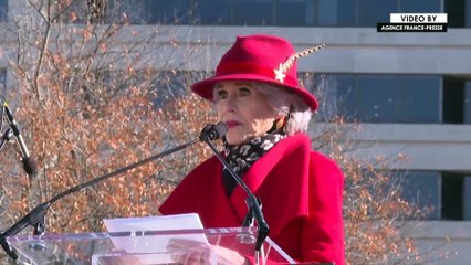 Jane Fonda calls for Biden to act on climate at Washington rally