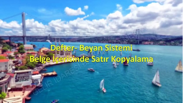 Defter Beyan Sistemi Belge İçerisinde Satır Kopyalama #defterbeyansistemi