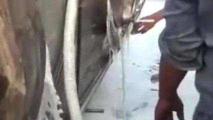 हाथरस: हादसे के बाद दूध लूटने की मची होड़, देखें वीडियो