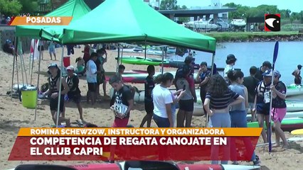 Competencia de regata canojate en el Club Capri