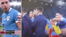 Uruguay star Jose Gimenez 'could face a FIFTEEN-match ban' as new video emerges of him ELBOWING FIFA's suited director in the back of the head, before calling refs 'thieves' and 'sons of b***hes'