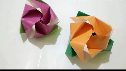 ORIGAMI: "HOW TO MAKE A CUBE ORIGAMI, BECOME A BEAUTIFUL FLOWER"