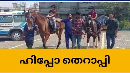 കോതമംഗലത്തു കുതിരകളെ ഉപയോഗിച്ച് ഹിപ്പോ തെറാപ്പി