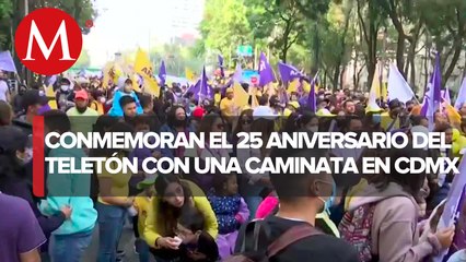 Realizan caminata para conmemorar el 25 aniversario del Teletón; CdMx