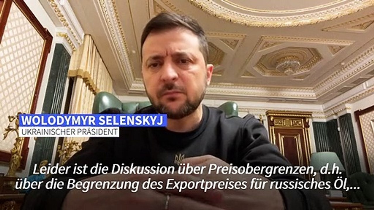 Selenskyj kritisiert Preisdeckel für russisches Öl als 'zu komfortabel für Moskau'