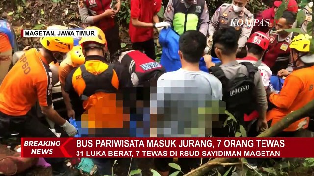 Kecelakaan Maut Bus Pariwisata di Magetan, 31 Orang Luka Berat, 7 Tewas di Lokasi!