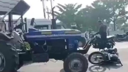 सिंगरौली: तेज रफ्तार ट्रैक्टर ने बाइक सवार बुजुर्ग को मारी टक्कर