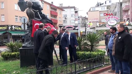 Amasra'da Madenci Anıtı'na çelenk bırakıldı