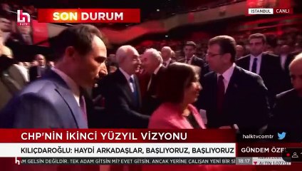 İkinci Yüzyıla Çağrı toplantısında Canan Kaftancıoğlu, İmamoğlu'nun elini sıkmadı