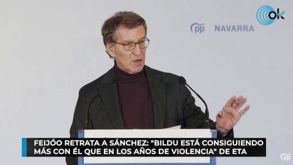Feijóo retrata a Sánchez: "Bildu está consiguiendo más con él que en los años de violencia" de ETA