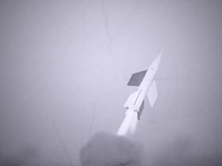 German Rocket tests of Aggregat A-4b G1 auf Prüfstand P-X, Peenemünde, Germany, January 1945