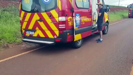 Duas pessoas ficam feridas em acidente na rodovia PR-486