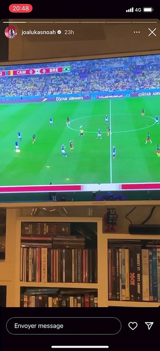 Joalukas Noah a fêté la victoire du Cameroun sur le Brésil ce vendredi. @ Instagram / Joalukas Noah
