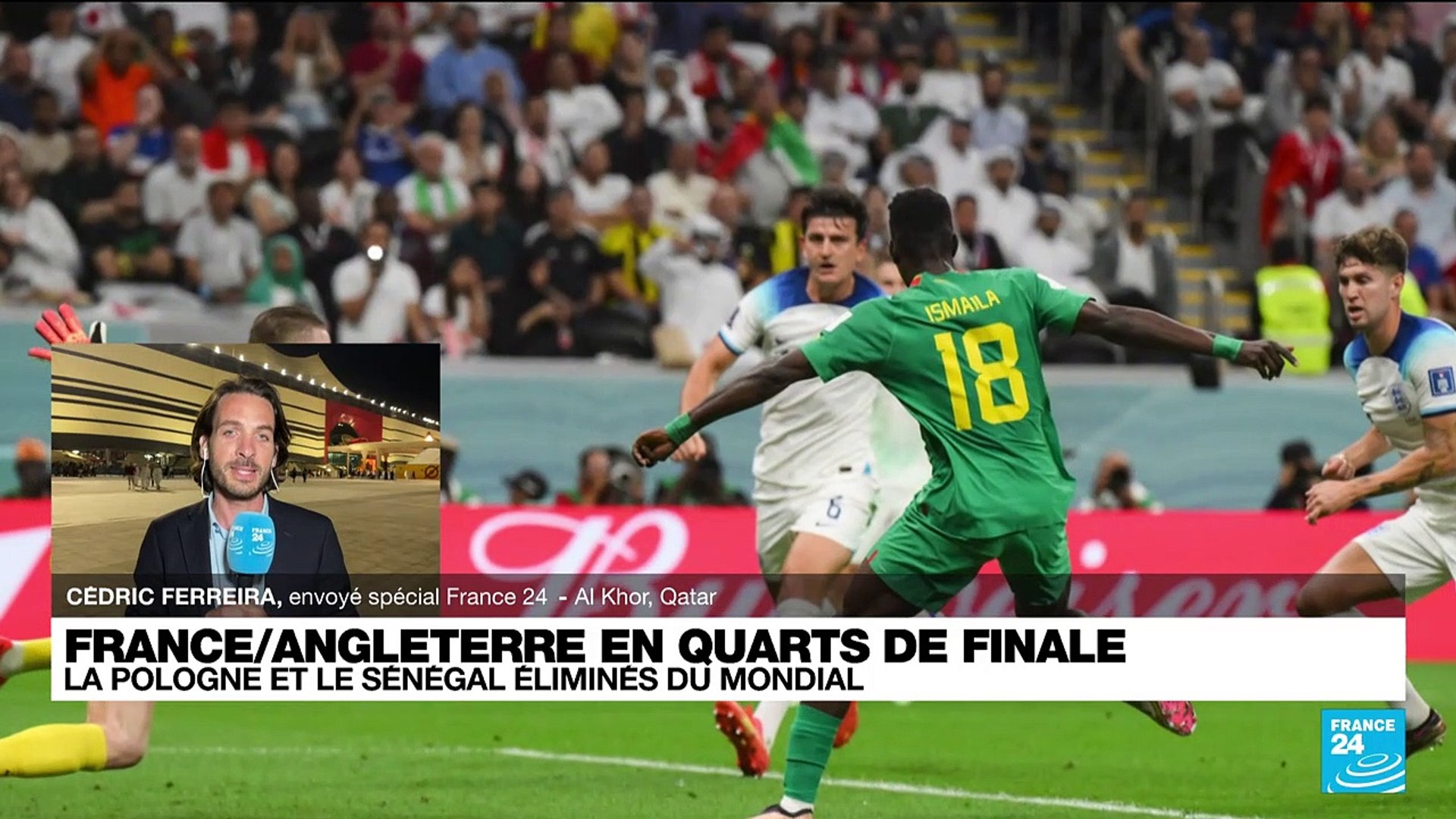 Mondial-2022 : L'Angleterre surclasse le Sénégal et rejoint la France en  quarts - Vidéo Dailymotion