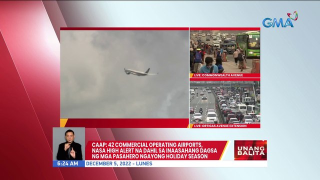 CAAP: 42 commercial airports nasa high alert na dahil sa inaasahang dagsa ng mga pasahero ngayong holiday season | UB