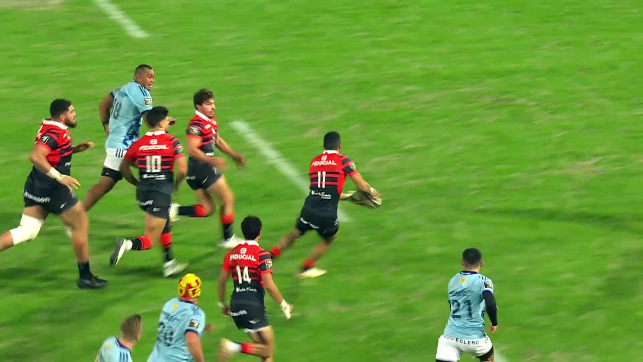 TOP 14 - Essai de Romain NTAMACK (ST) - Stade Toulousain - USA Perpignan - Saison 2022:2023